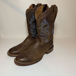 Ariat Quickdraw 10008797 Brown Blue Cowboy Western Square Toe Boots Men’s 12 D